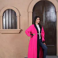 Midnight Fuchsia Feathered Coat - Master